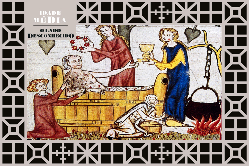 Senhoras preparando o banho do poeta Jakob von Warte, Codex Manesse (ca.1300).