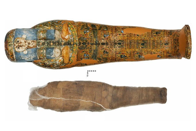 Encontrada múmia revestida por uma carapaça de barro