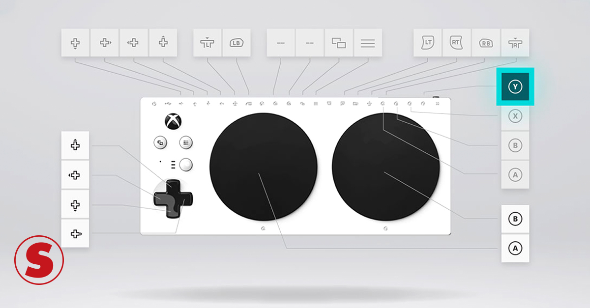 Ilustração do controle adaptativo do Xbox One.