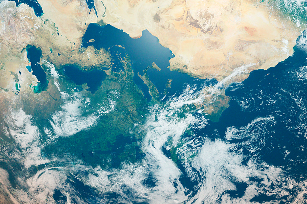 Ilustração da Terra vista do espaço.