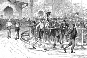No final do século 19, competições de caminhada atraíam multidões nos EUA