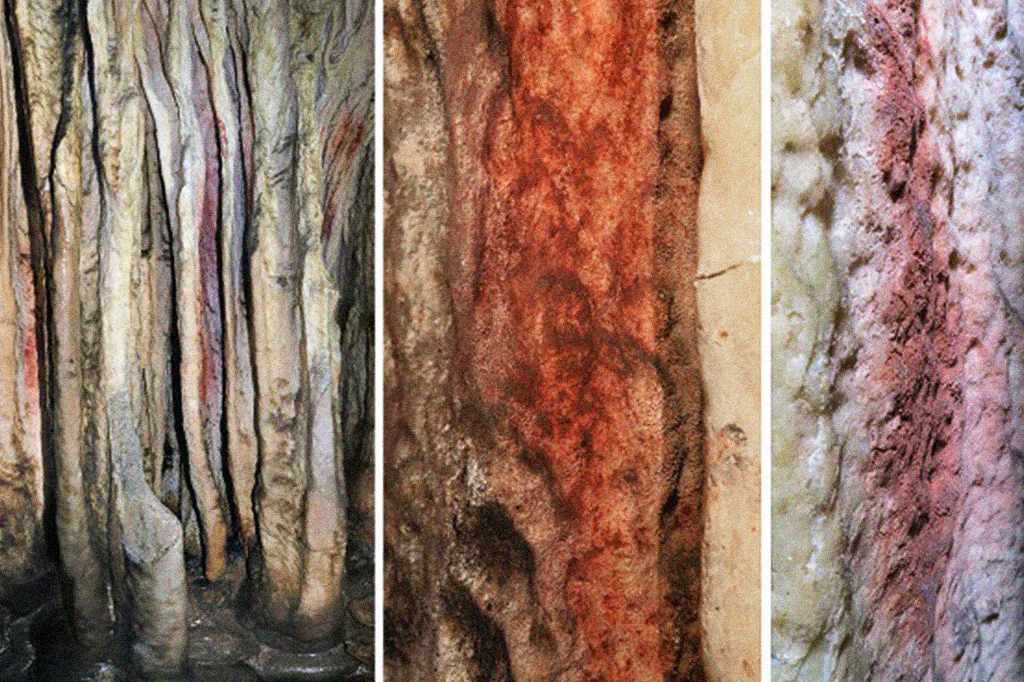 Fotos das pinturas na caverna de Ardales.