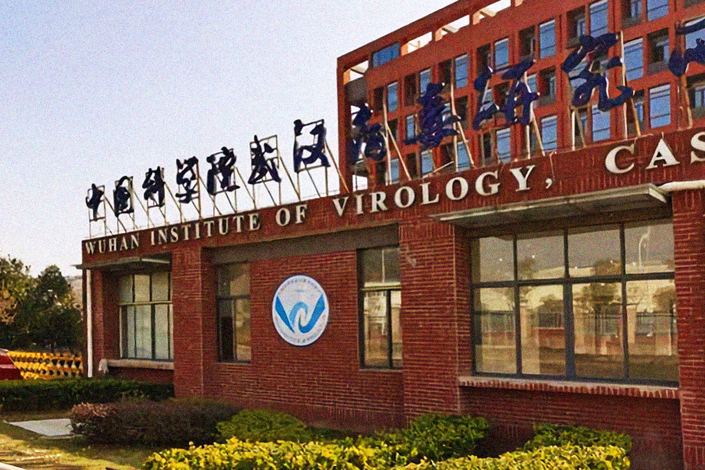 Foto mostrando a fachada do Instituto de Wuhan.