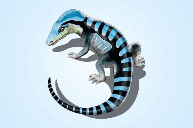 Antarctanax shackletoni (250 Ma): Apesar de parecer uma iguana atual, esse réptil viveu no período triássico. Seu fóssil foi descoberto nas Montanhas Transantárticas.
