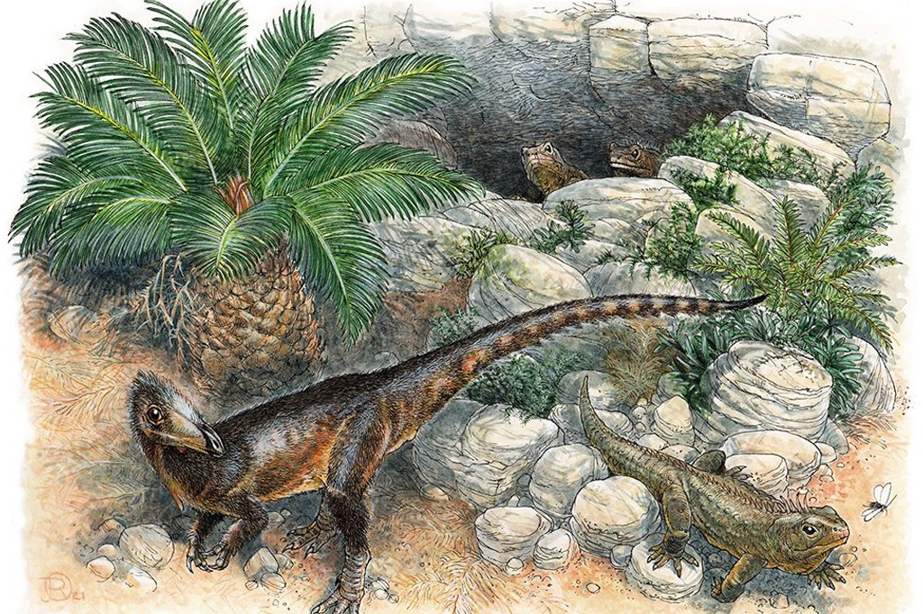 Ilustração do dinossauro Pendraig milnerae.
