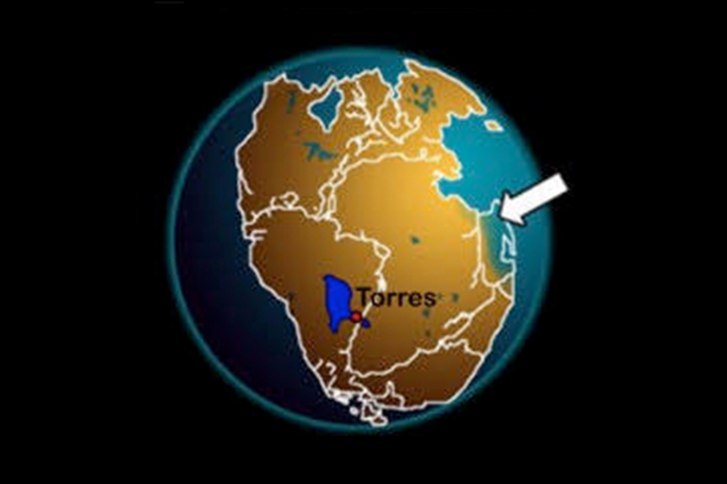 Localização do município de Torres no globo terrestre