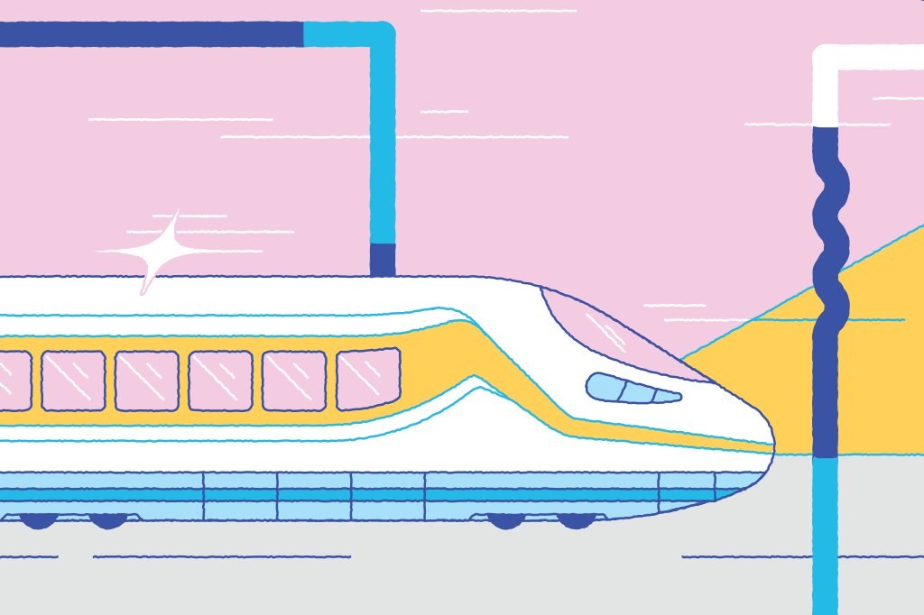 Ilustração de um trem moderno.