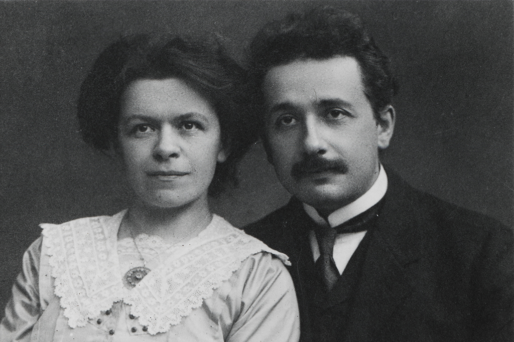 Retrato de Mileva maric e Albert Einstein.