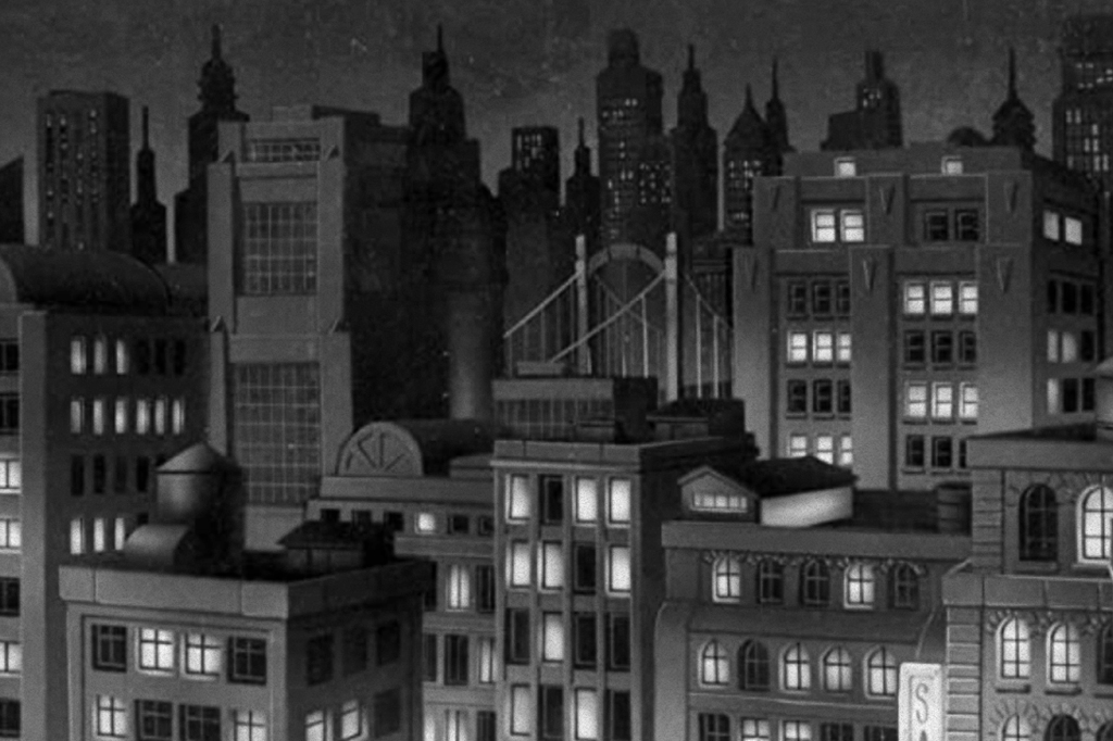 Cidade de Gotham, em cena de Batman: A Série Animada.