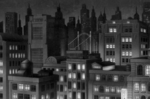 Cidade de Gotham, em cena de Batman: A Série Animada.