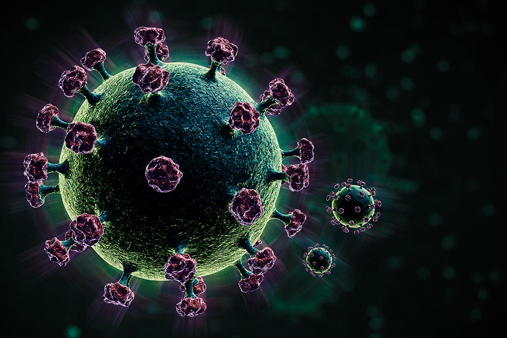 Ilustração do vírus Sars-Cov-2.