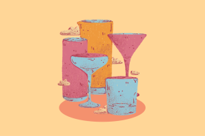 Ilustração de copos de drinks.