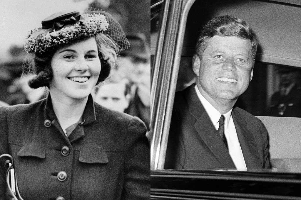Montagem de fotos de John Kennedy e sua irmã Rosemary.
