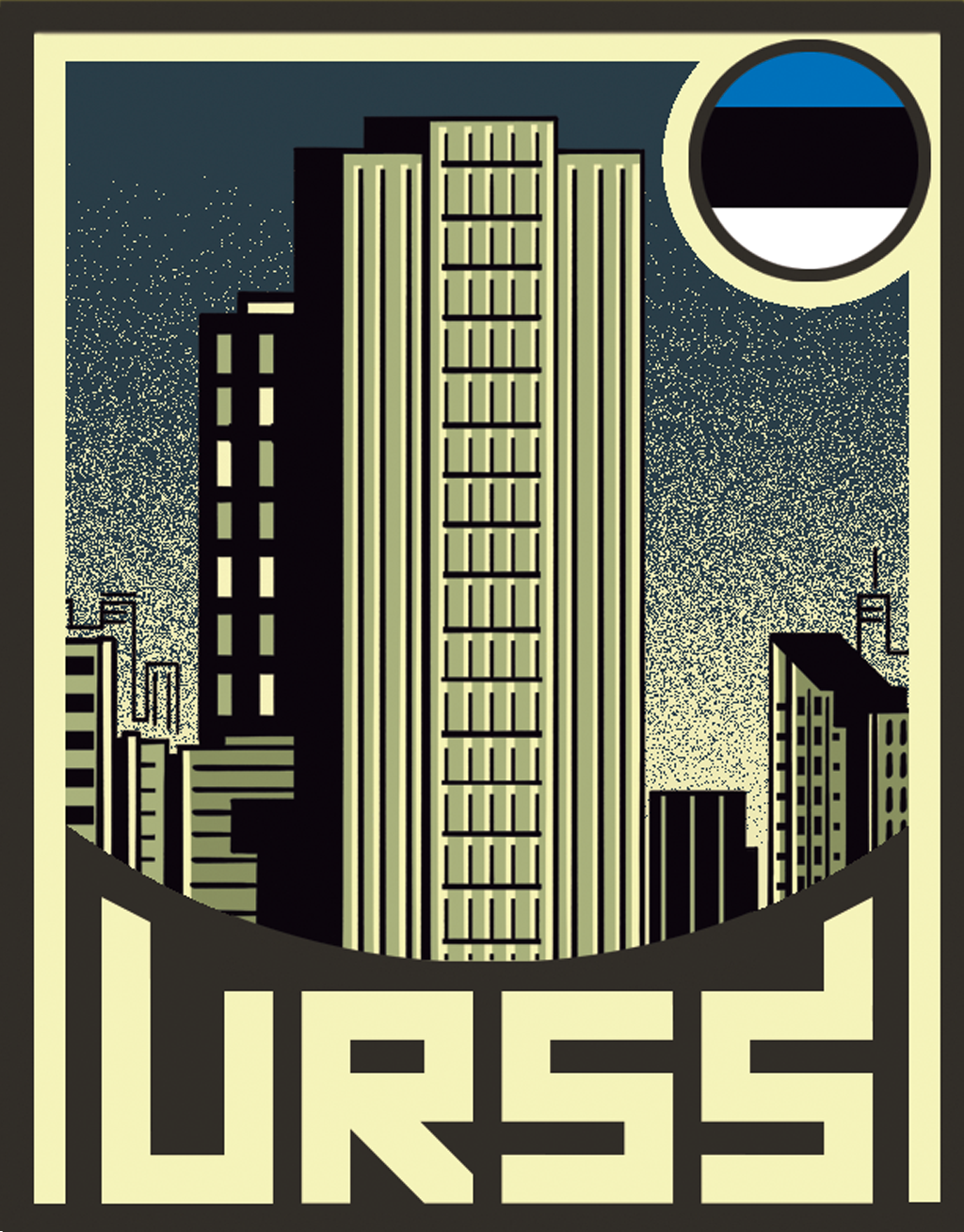 Ilustração do distrito financeiro da capital Tallinn, na Estônia.