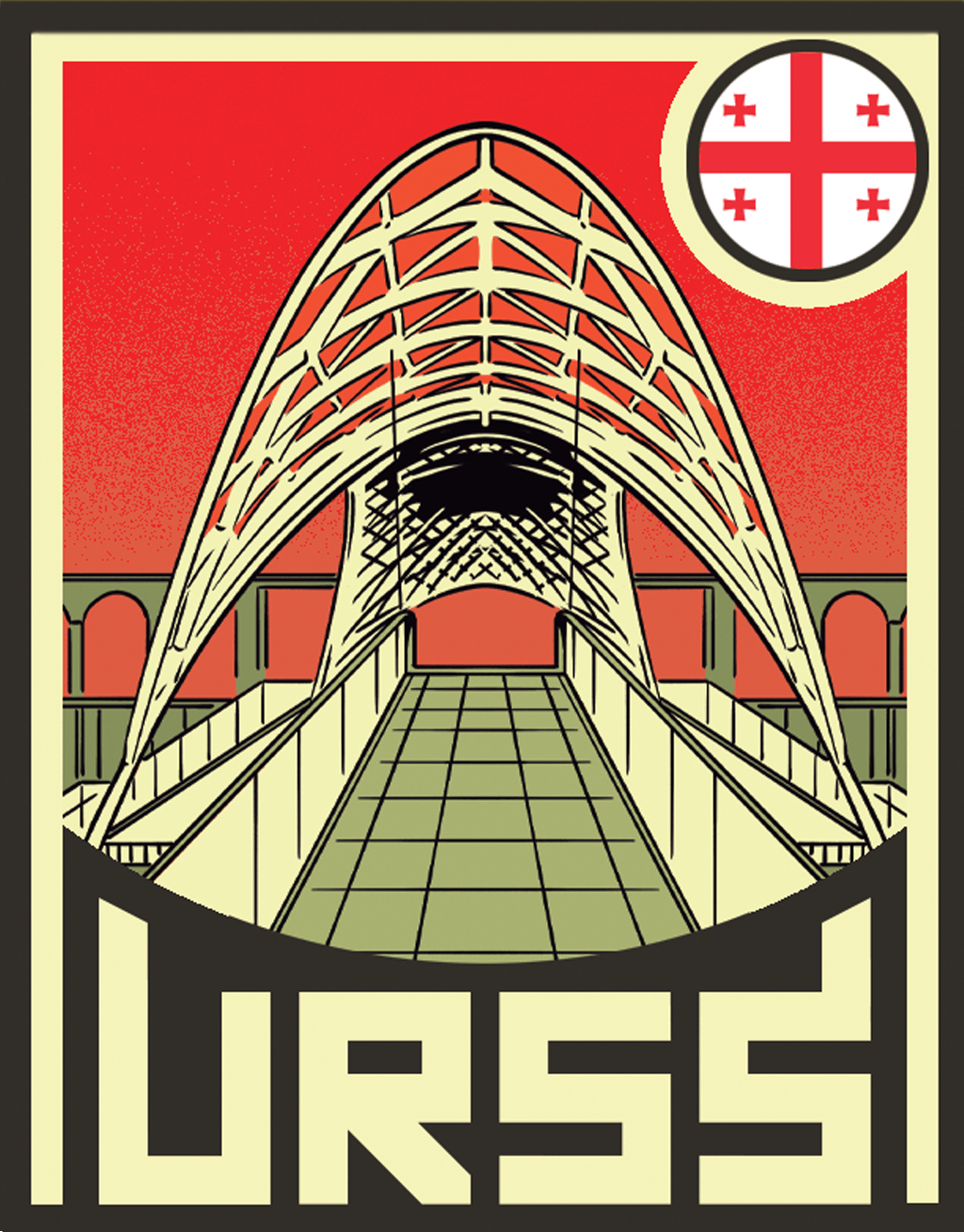 Ilustração da Ponte da Paz, na Geórgia.