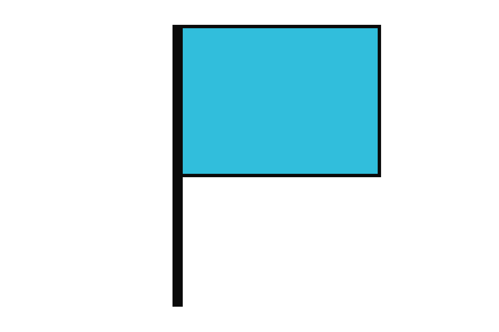Ilustração de uma bandeira azul.