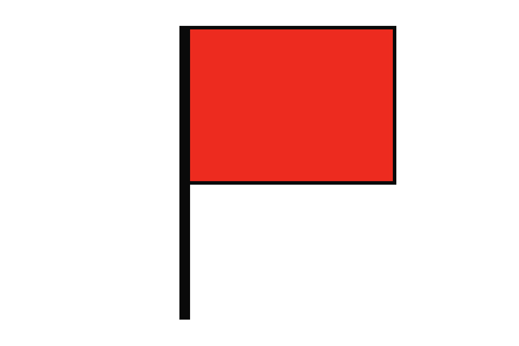 Ilustração de uma bandeira vermelha.