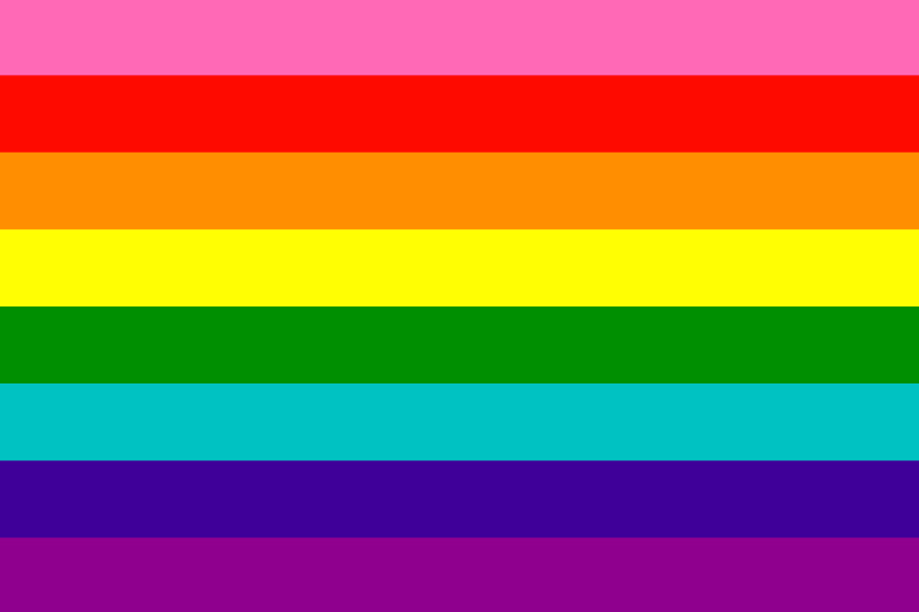 Imagem da primeira bandeira LGBTQIA+.