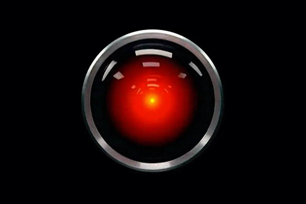 Olho do HAL9000 no filme "2001 - Uma Odisseia no Espaço".