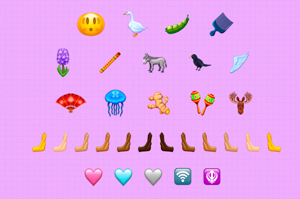 Montagem com os novos emojis.