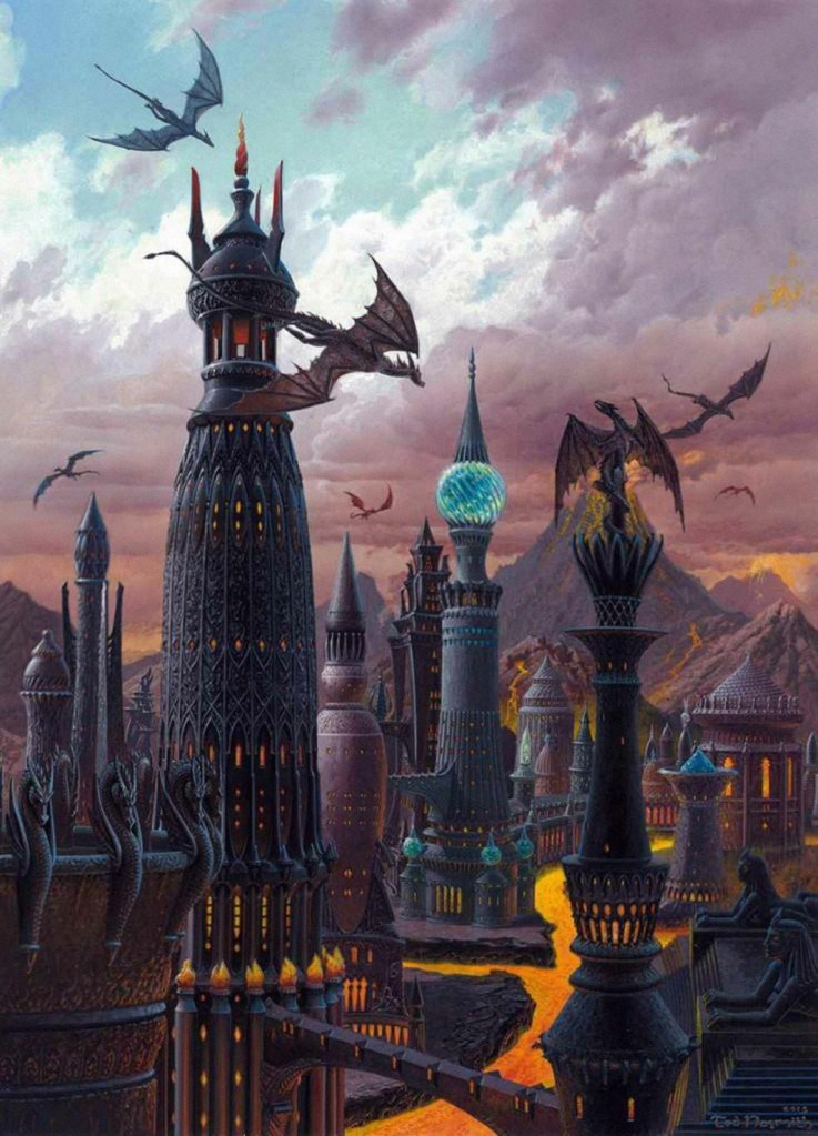 Ilustração da cidade de Valyria.
