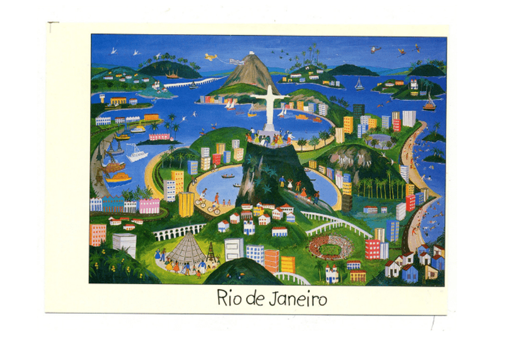 Cartão postal do Rio de Janeiro esquecido dentro de livro.