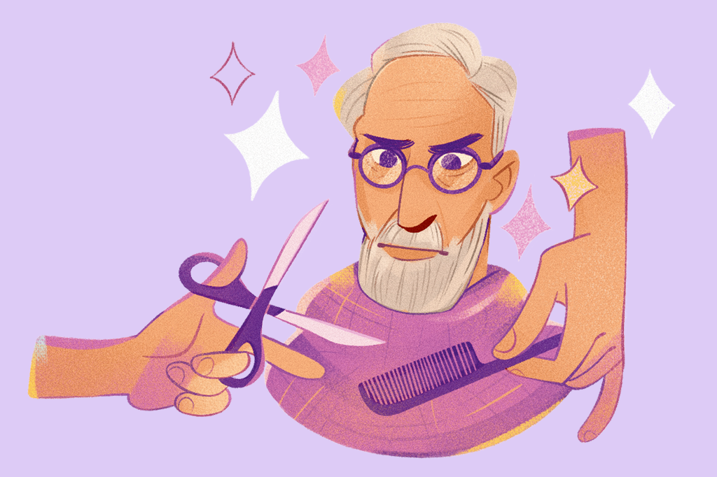 Ilustração de mãozinhas fazendo a barba de Freud.