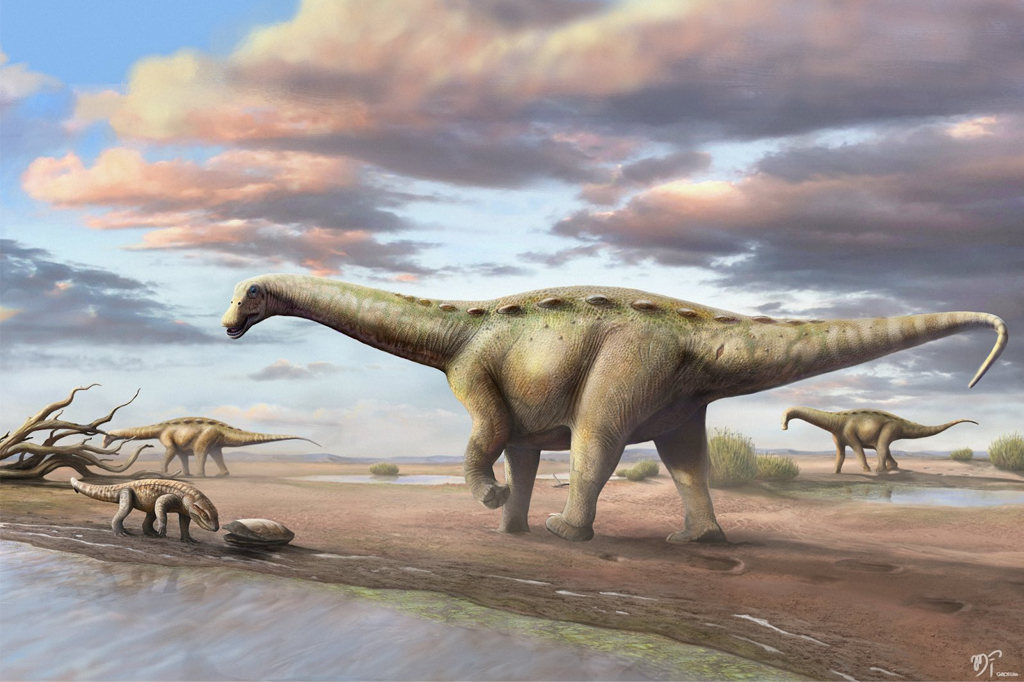 Ilustração do Ibirania parva, dinossauro anão descoberto no Brasil.