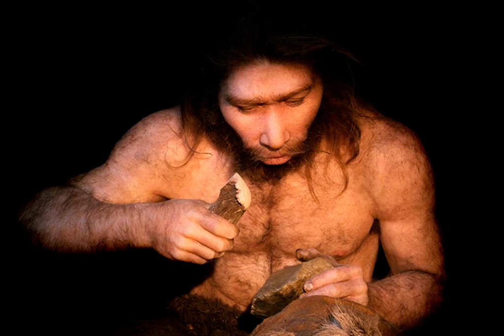 Retrato de um neandertal.