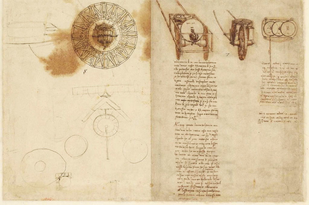 Imagem de uma página do Codex Atlanticus.