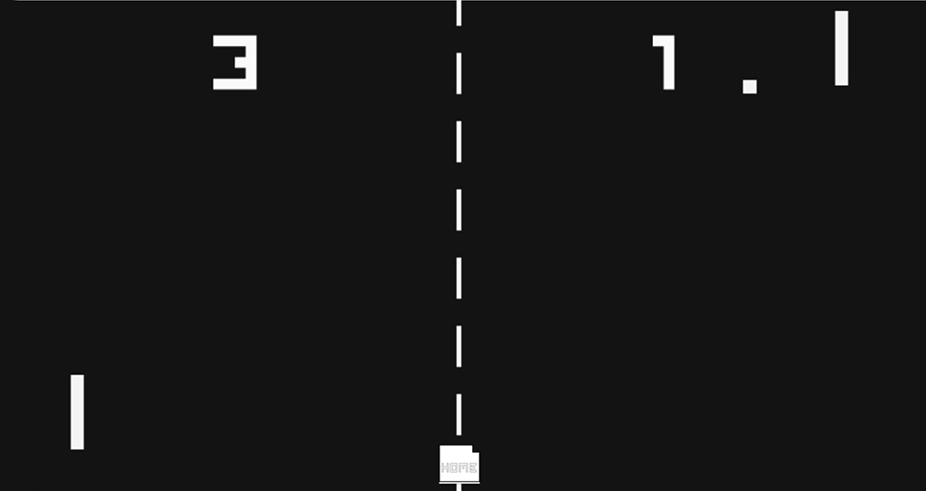 Captura de tela do jogo Pong.