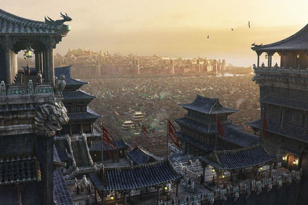 Ilustração da cidade ficcional de Yi Ti.