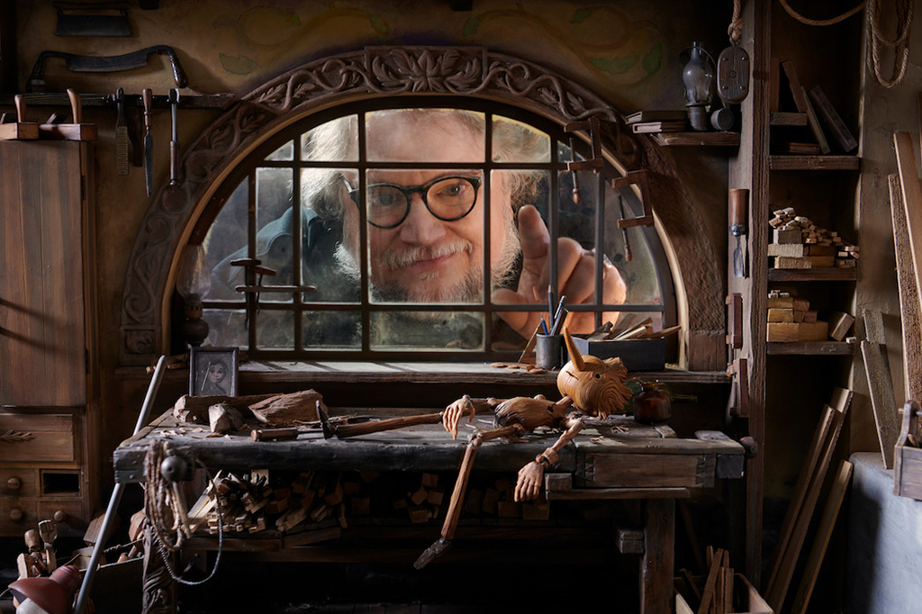 Guillermo del Toro no set de Pinóquio.