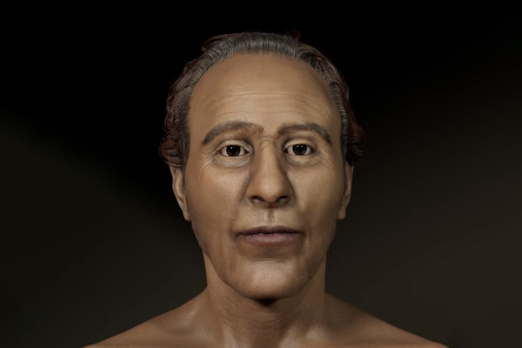 Reconstrução do rosto de Ramessés II.