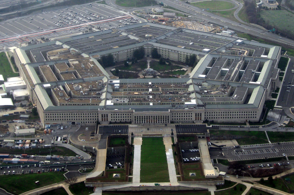Vista aérea do Pentágono, nos Estados Unidos.