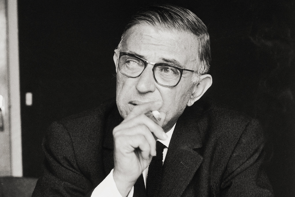 Retrato de Jean Paul Sartre.
