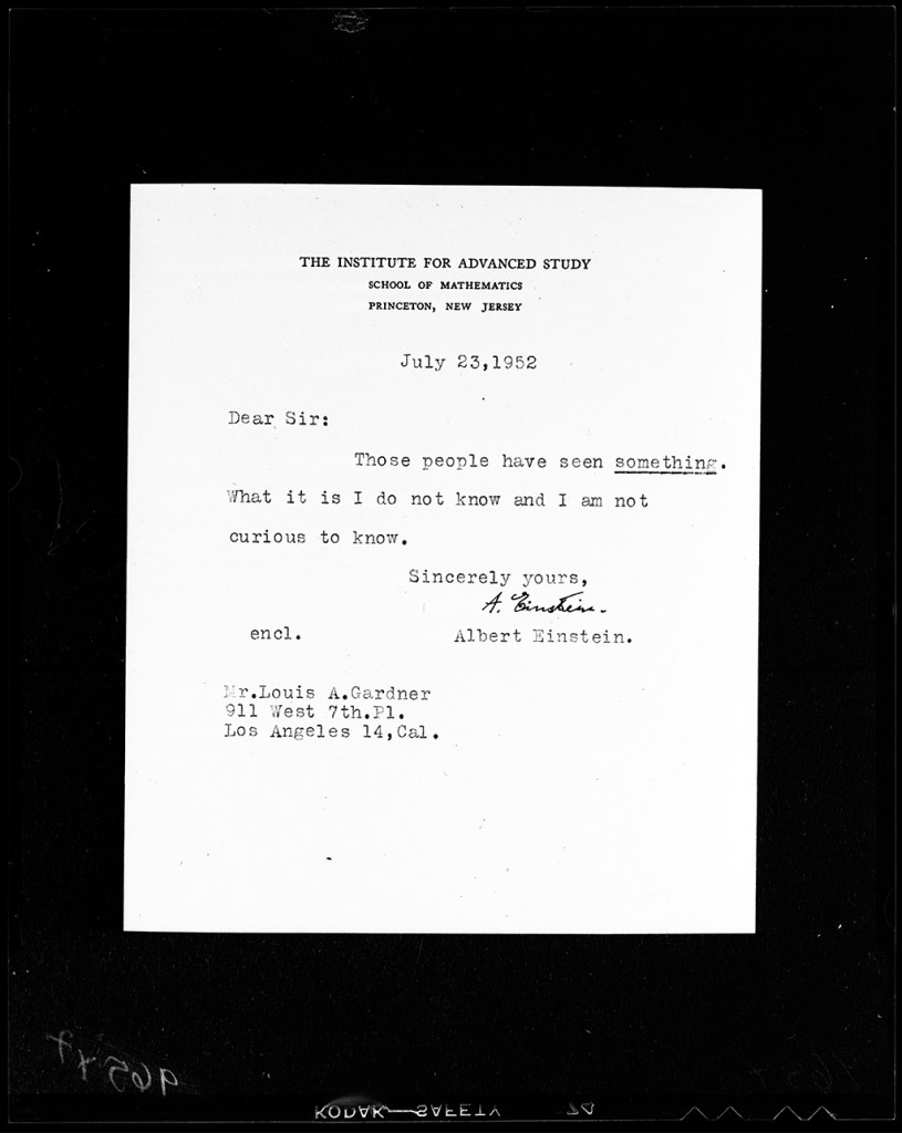 Foto da carta de Albert Einstein.