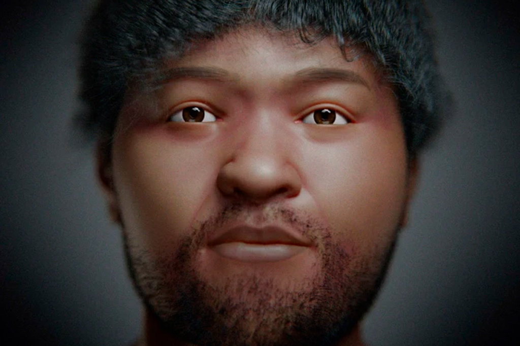 Imagem da recriação da face do Homo Sapiens mais antigo do Egito.