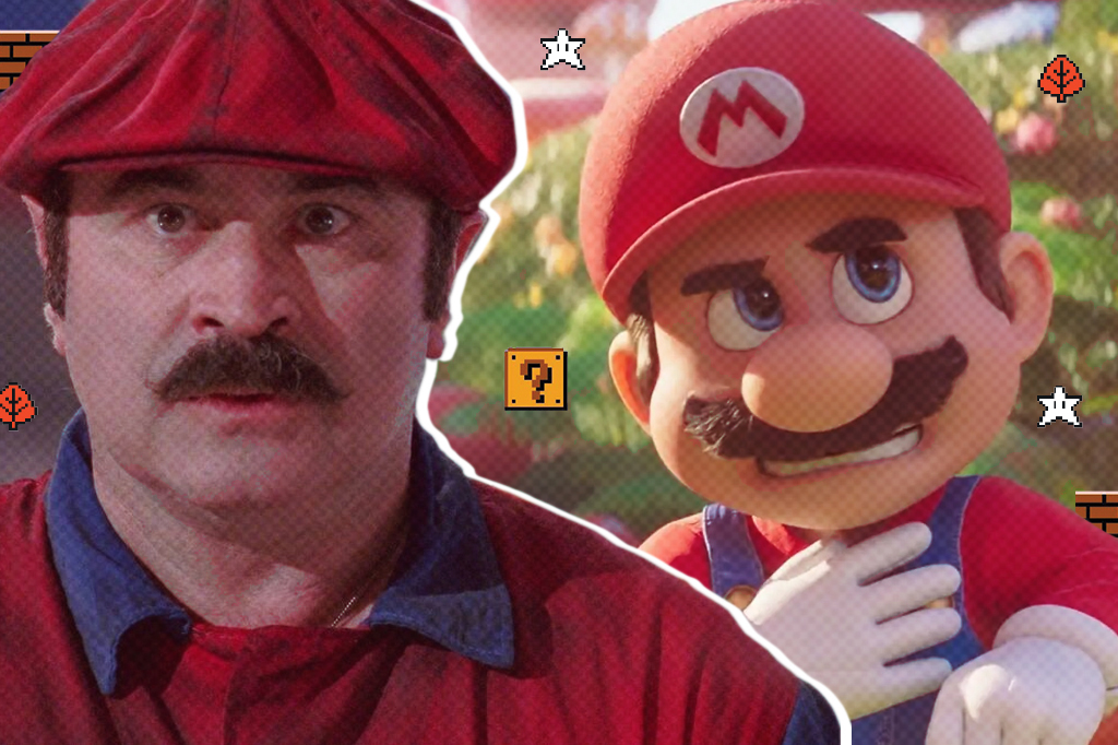 Montagem com imagens do live action de 1993 e da nova animação de Mario.