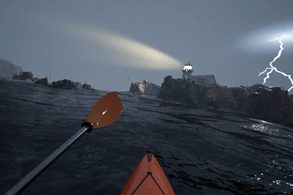 Captura de tela do jogo Kayak VR.