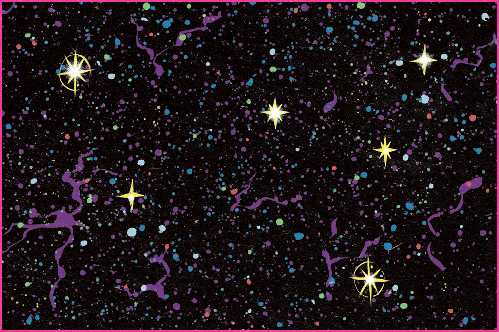 Ilustração de uma constelação de estrelas.