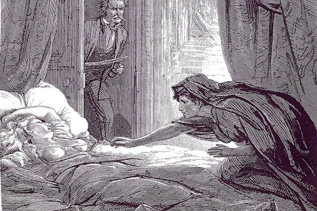 Ilustração em Carmilla, a história de vampiros de Joseph Sheridan Le Fanu.