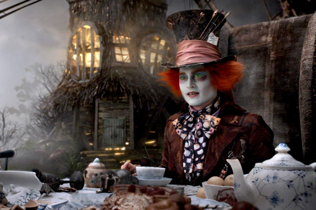 Johnny Depp em Alice no País das Maravilhas (2010).