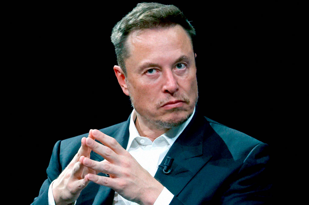 Foto de Elon Musk durante participação na conferência Viva Technology em 16 de junho de 2023 em Paris, França.