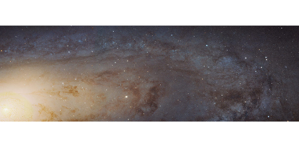 Imagem do telescópio Hubble que mostra estrelas na galáxia de Andrômeda