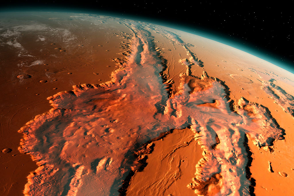 Ilustração de Marte.