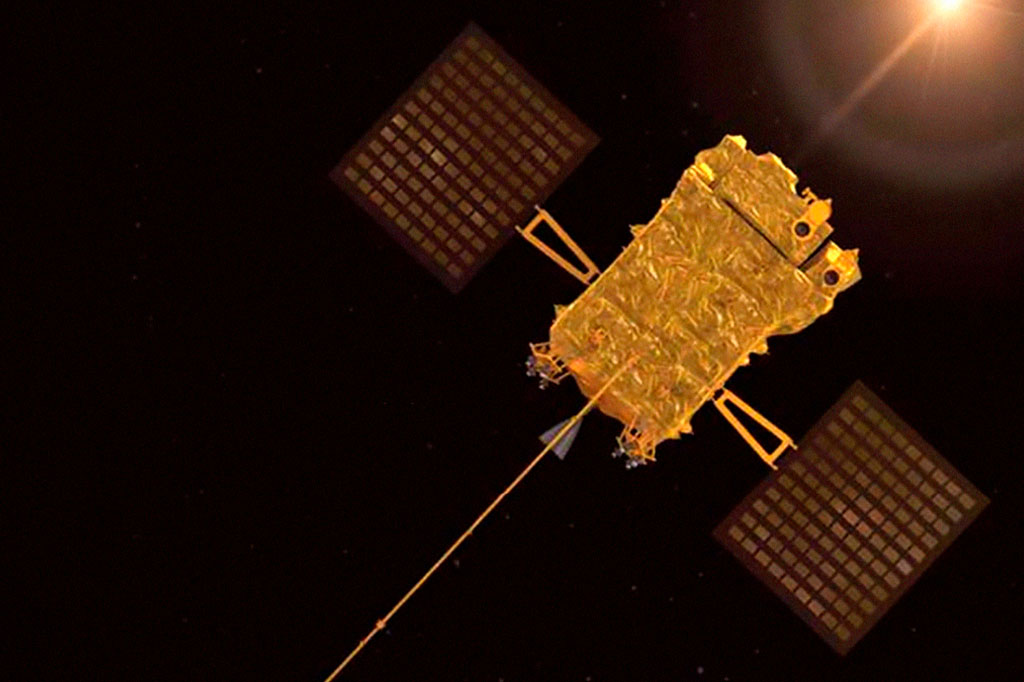 Ilustração da sonda sonda Aditya-L1.