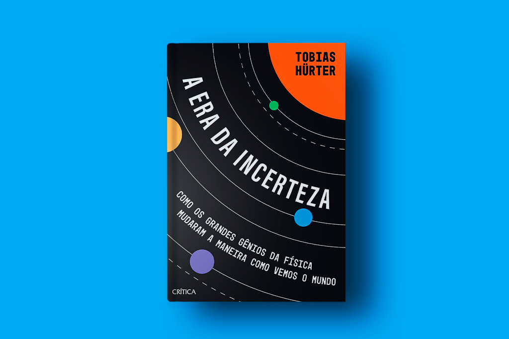 SI_454_era_incerteza_Playlist_site Foto do livro A era da incerteza, sobre fundo azul claro liso.