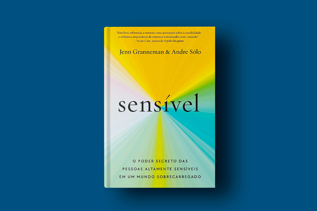 SI_454_sensivel_Playlist_site Foto do livro Sensível sobre fundo azul escuro liso.