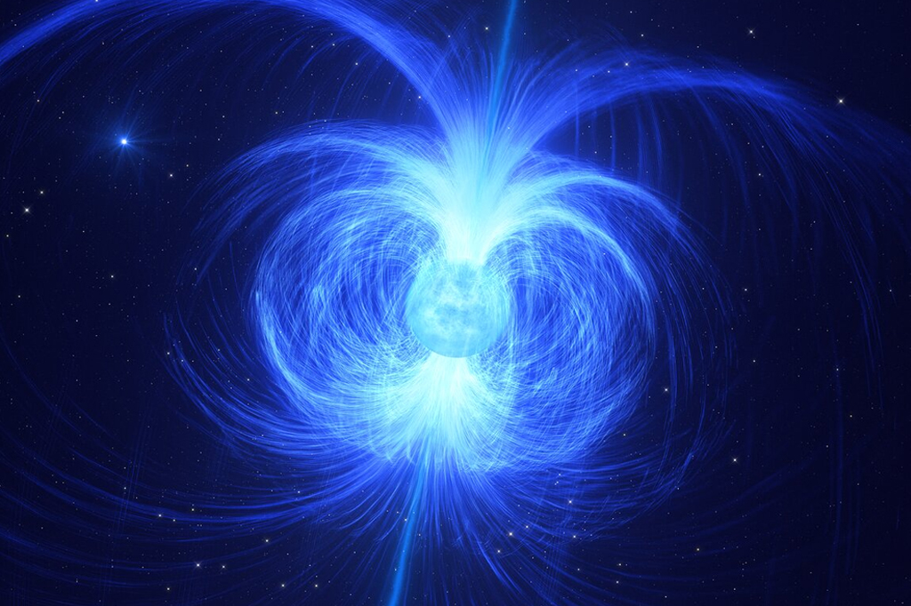 Impressão artística de HD 45166, a estrela que pode se tornar um magnetar.